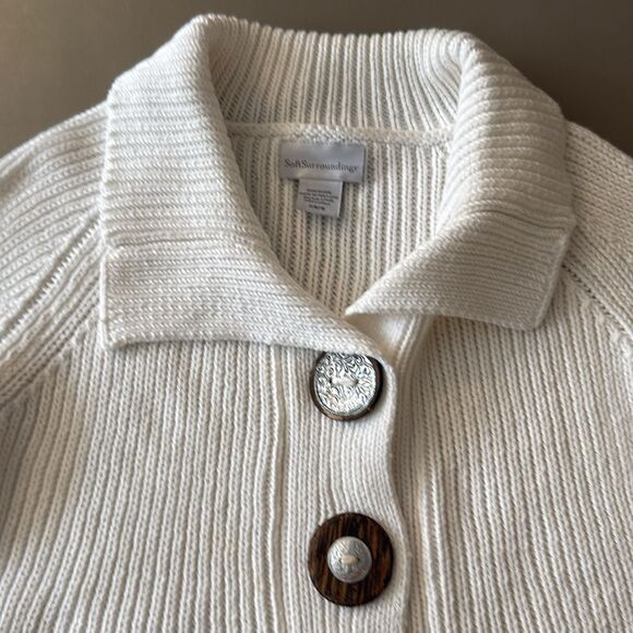 Soft Surroundings Women’s White Cotton Tunic Sweater. Size XS/S. - Picture 3 of 11